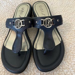 Navy Blue small wedge sandals